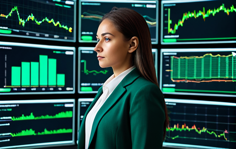 A confident, professional woman in a modest business suit, looking intently at multiple large screens displaying abstract data visualizations related to cybersecurity and financial security. The setting is a futuristic, high-tech control room or secure data center with subtle ambient lighting. The screens show network diagrams, secure lock icons, and green metrics, symbolizing robust protection and transparency. perfect anatomy, correct proportions, natural pose, well-formed hands, proper finger count, natural body proportions, professional photography, high detail, high resolution, soft focus on background, fully clothed, modest clothing, appropriate attire, professional dress, safe for work, appropriate content, professional.